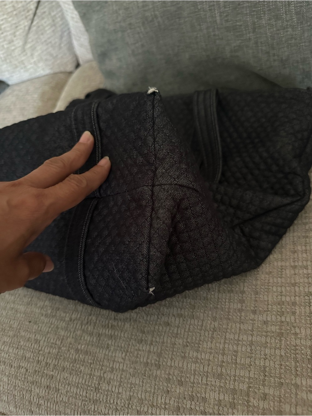 Vera Bradley iconic Black Quilted Tote - Picture 4 of 5